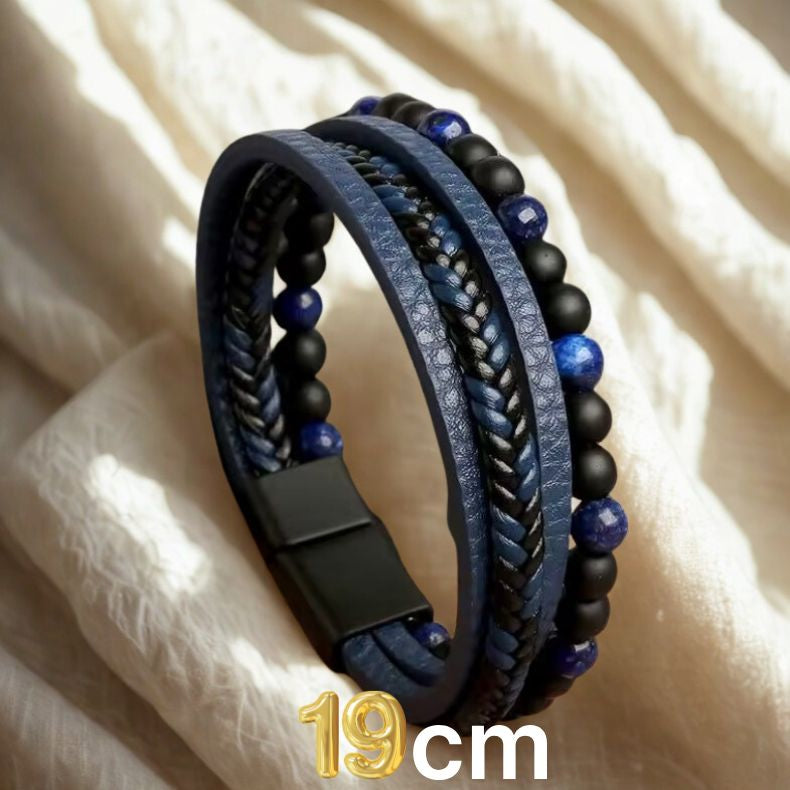 Tijgeroog Kralen & Lederen Armband – Multi-Layer